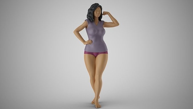 Woman Feeling Strong 3D print model