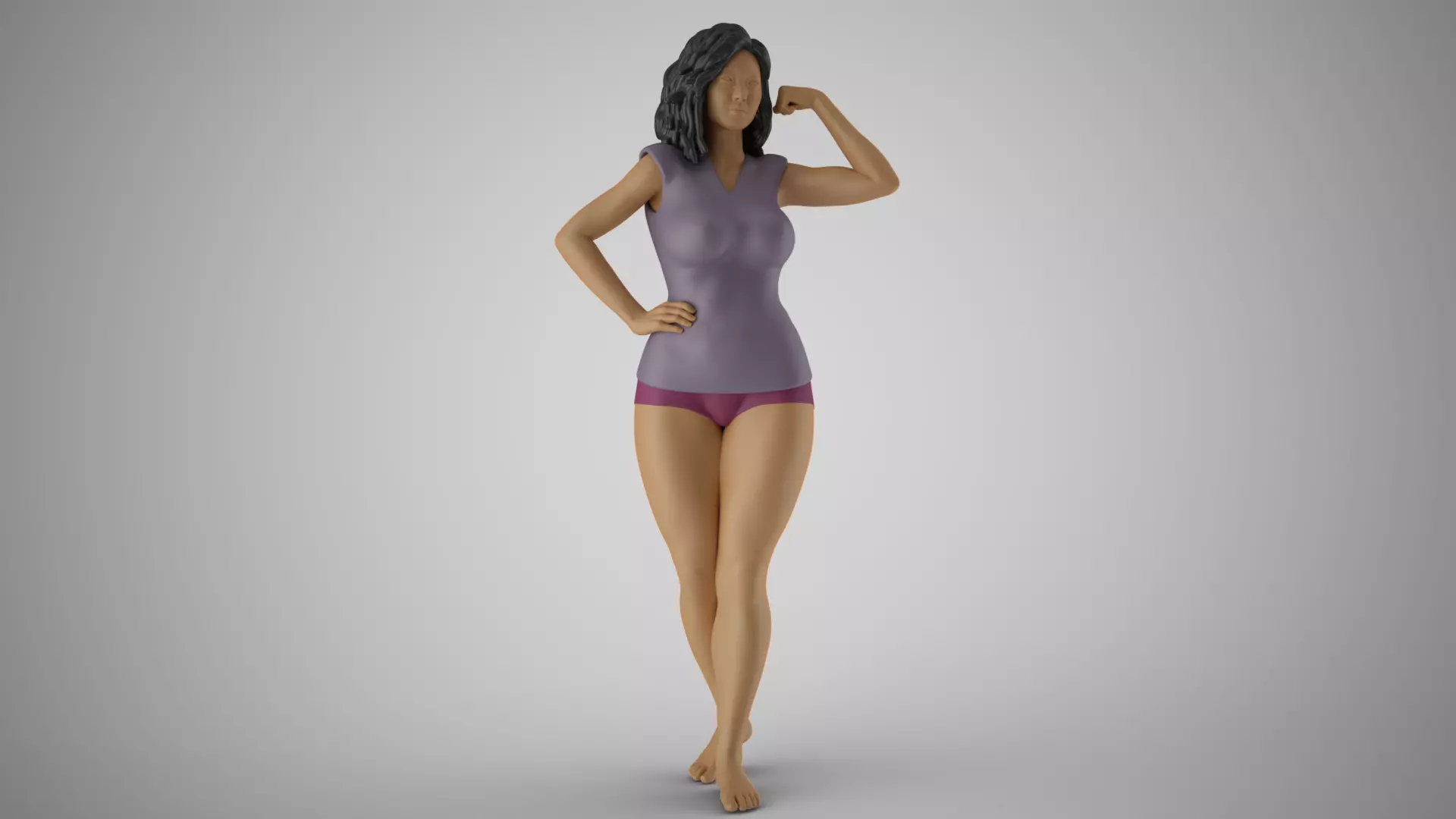 Woman Feeling Strong 3D print model_0
