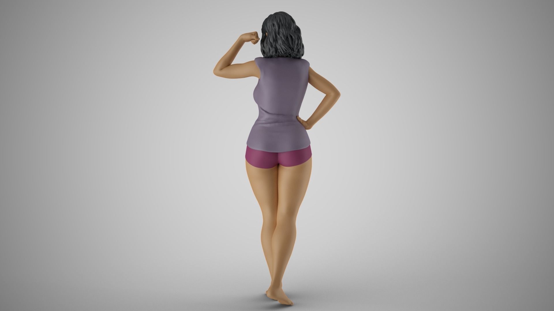 Woman Feeling Strong 3D print model_7