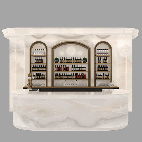 greek style bar counter with onyx marble -backlight option  3D model