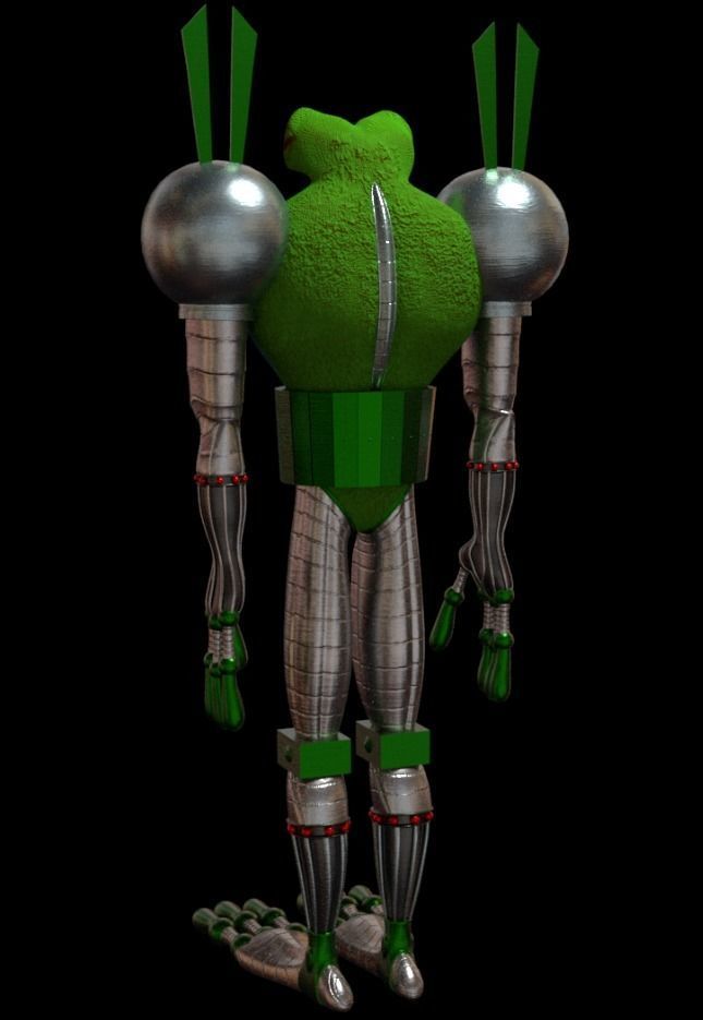 Cybernetic Frog - low poly 3D model_5