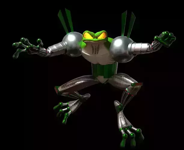 Cybernetic Frog - low poly 3D model