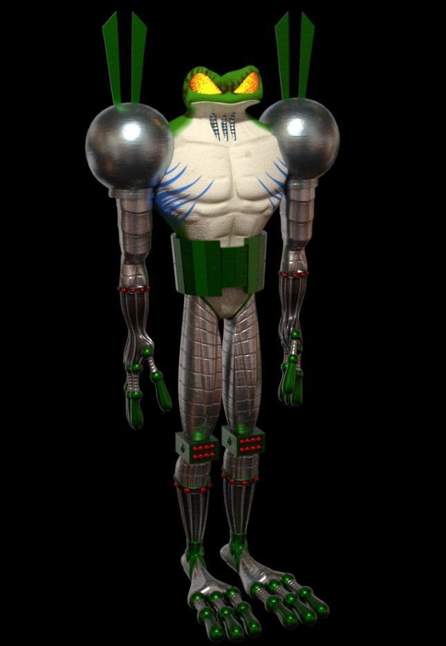 Cybernetic Frog - low poly 3D model_4