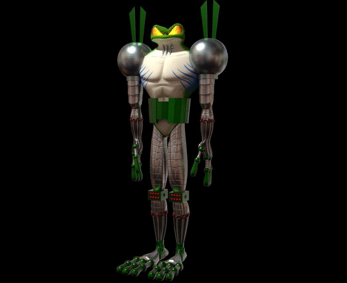 Cybernetic Frog - low poly 3D model_2