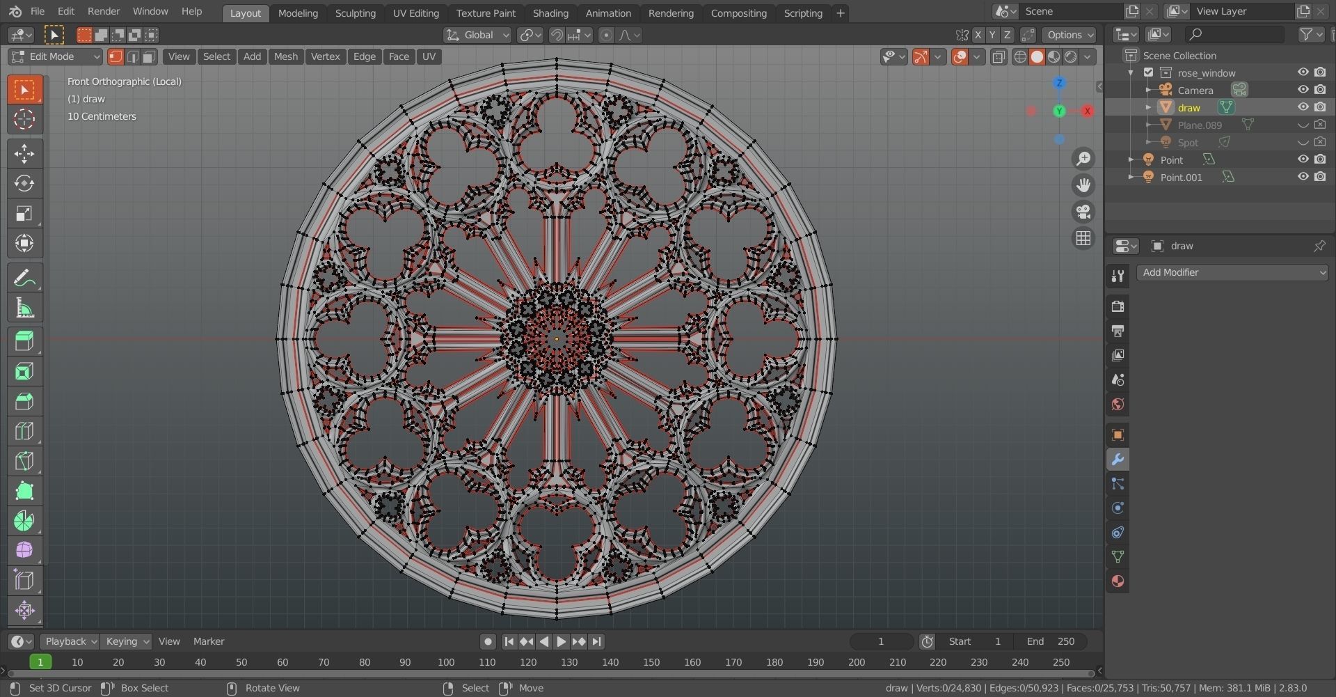 medieval church rose window  Low-poly 3D model_13