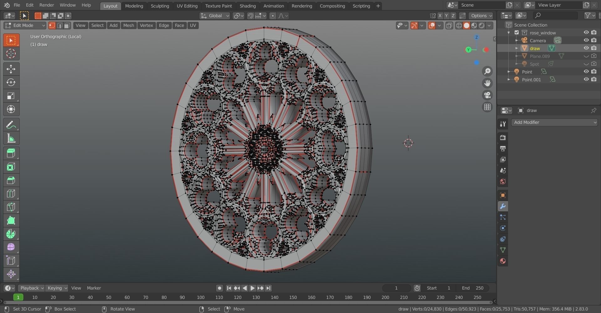 medieval church rose window  Low-poly 3D model_16