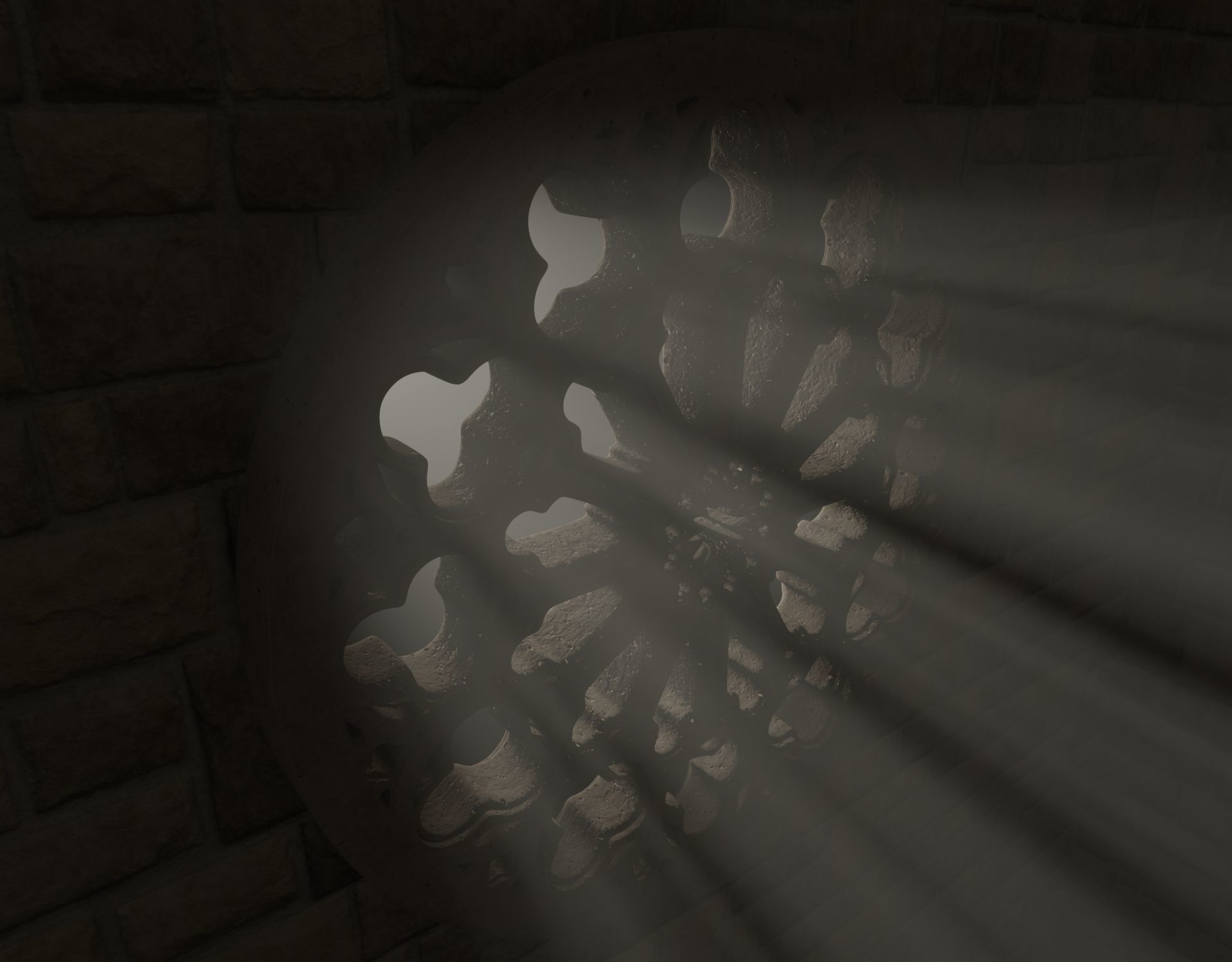 medieval church rose window  Low-poly 3D model_3