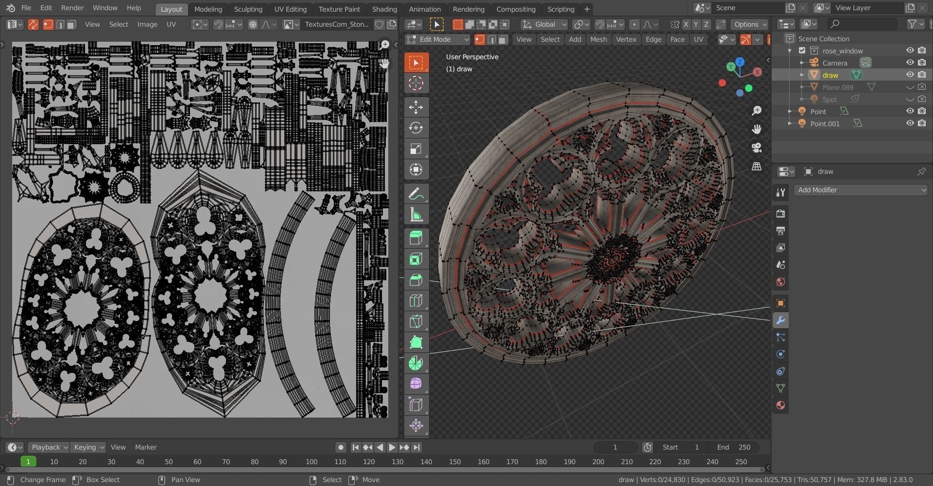 medieval church rose window  Low-poly 3D model_18