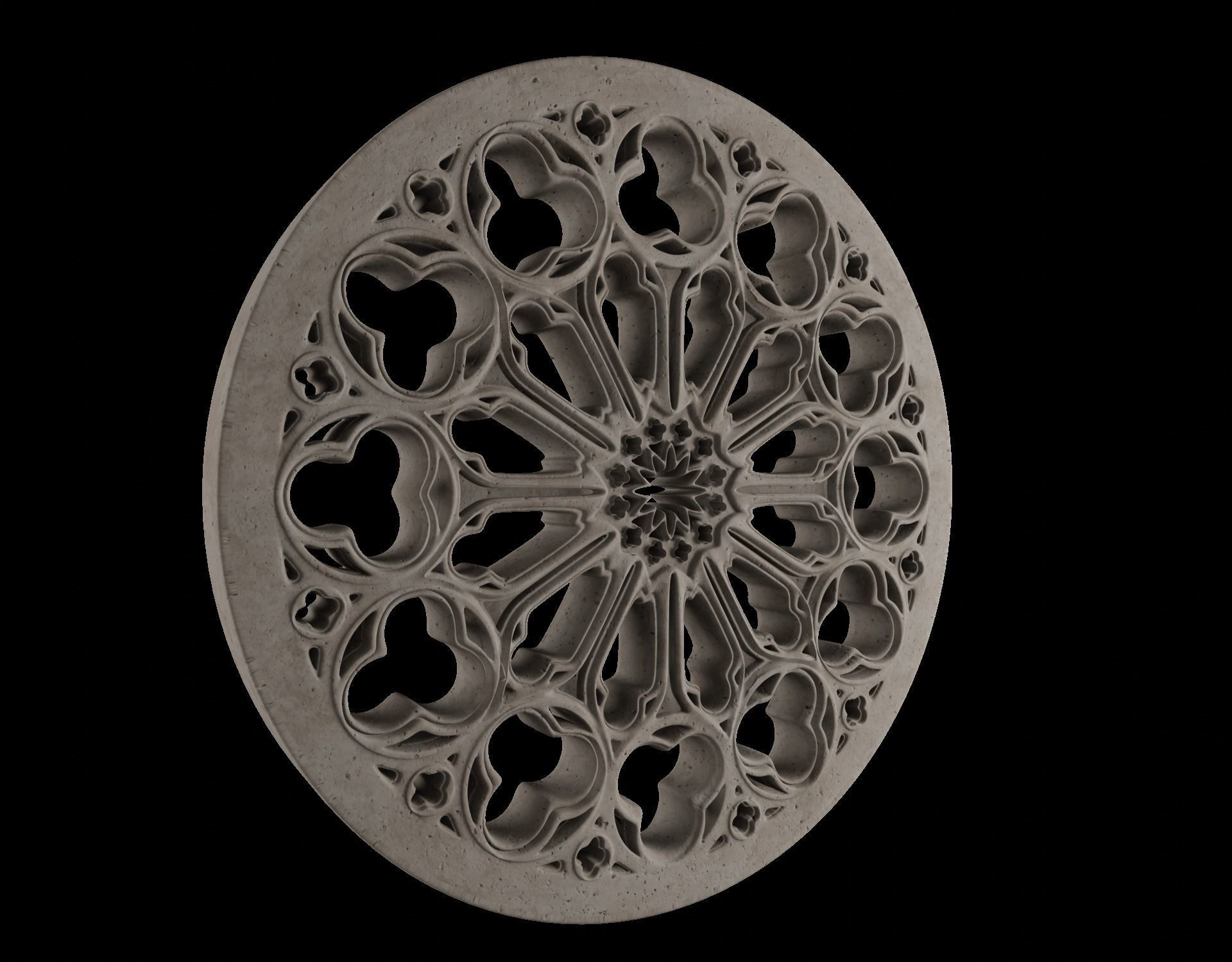 medieval church rose window  Low-poly 3D model_4