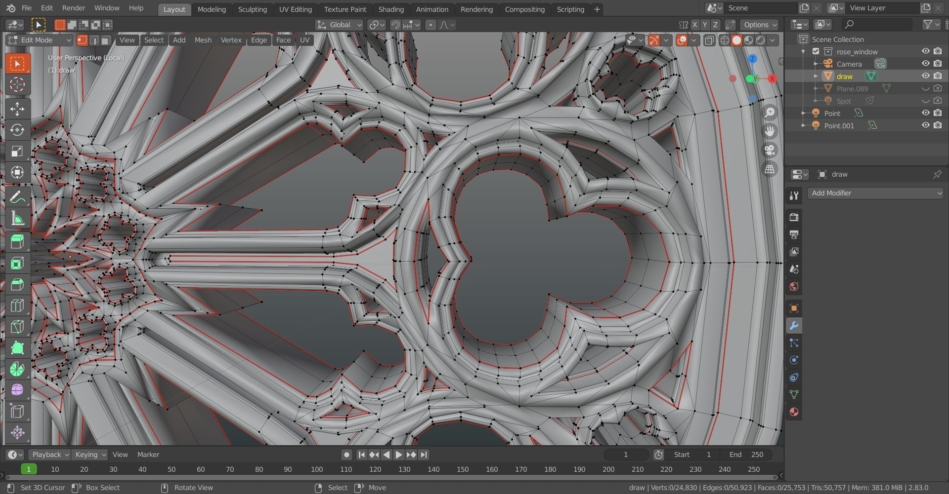 medieval church rose window  Low-poly 3D model_12