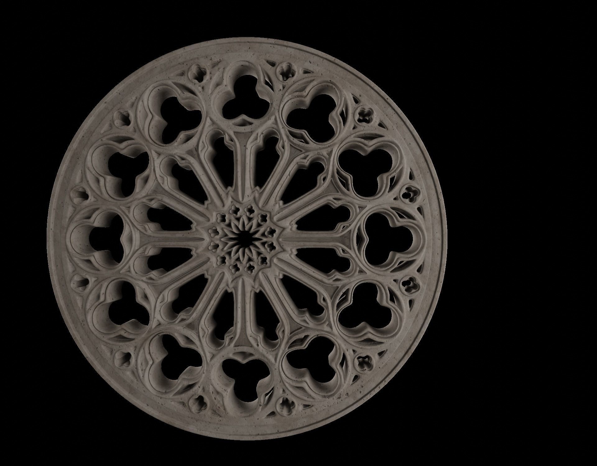 medieval church rose window  Low-poly 3D model_10
