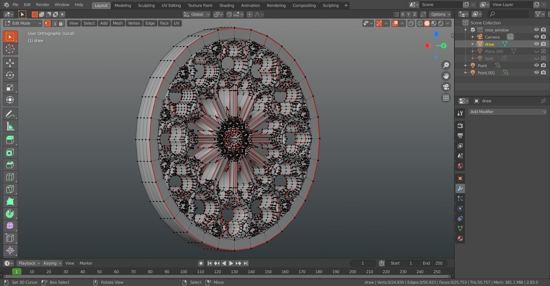 medieval church rose window  Low-poly 3D model_15