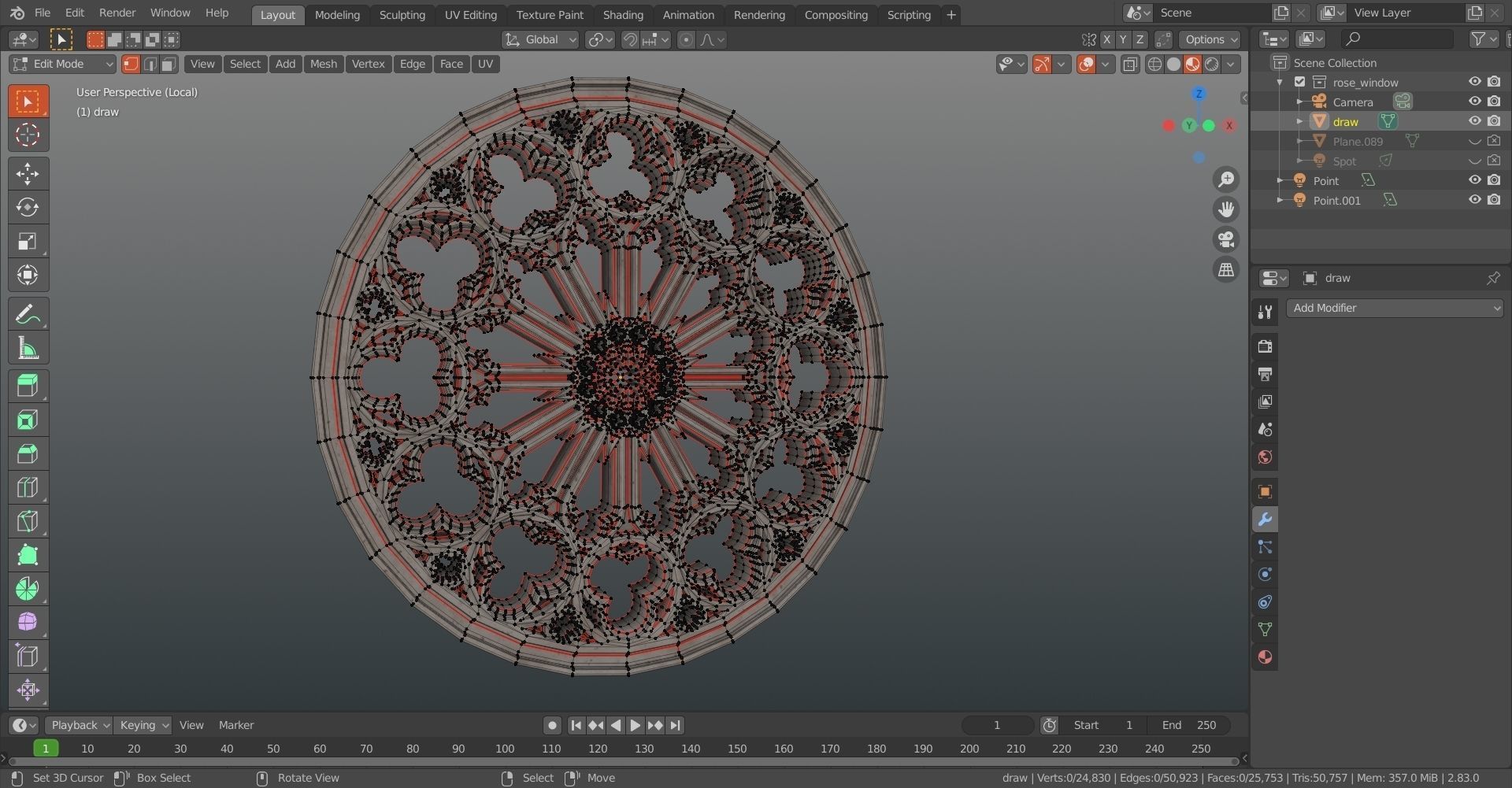 medieval church rose window  Low-poly 3D model_11