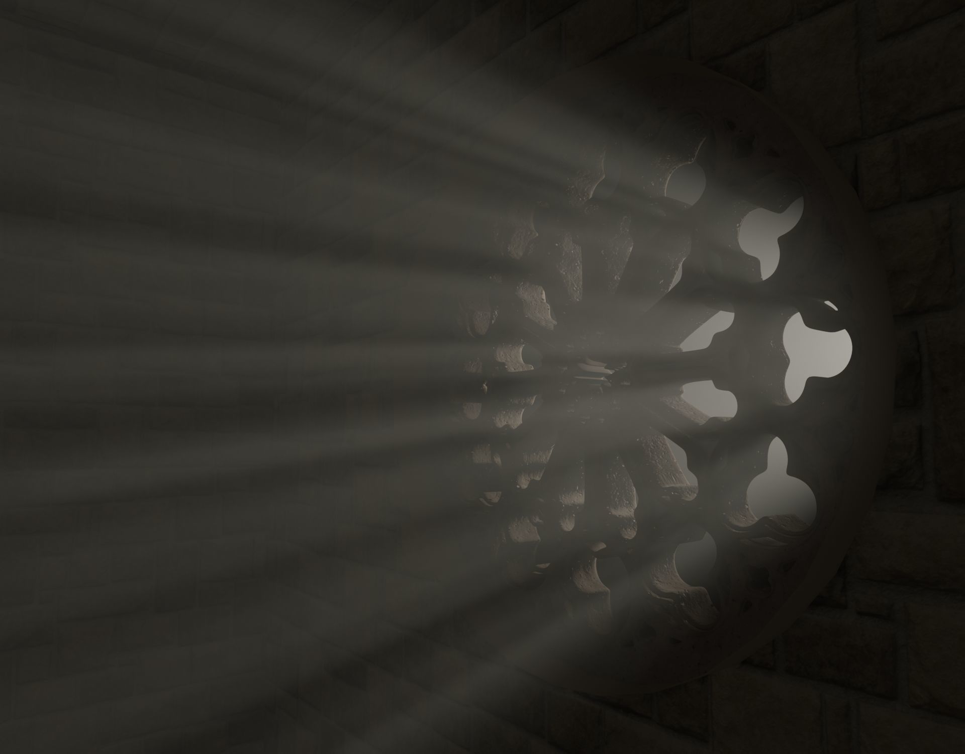 medieval church rose window  Low-poly 3D model_2