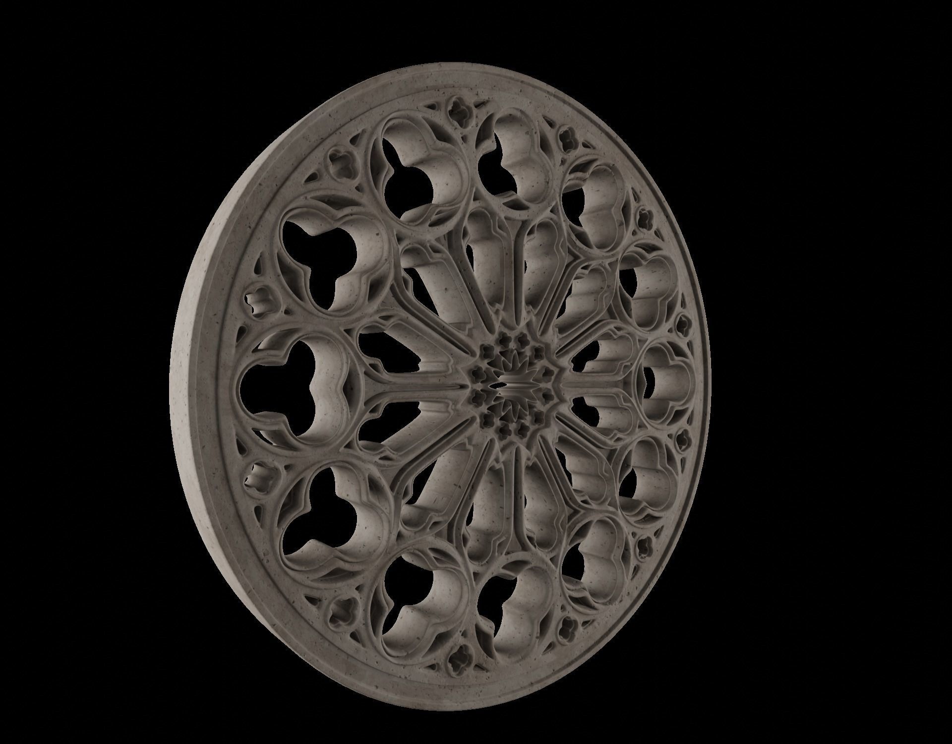 medieval church rose window  Low-poly 3D model_8