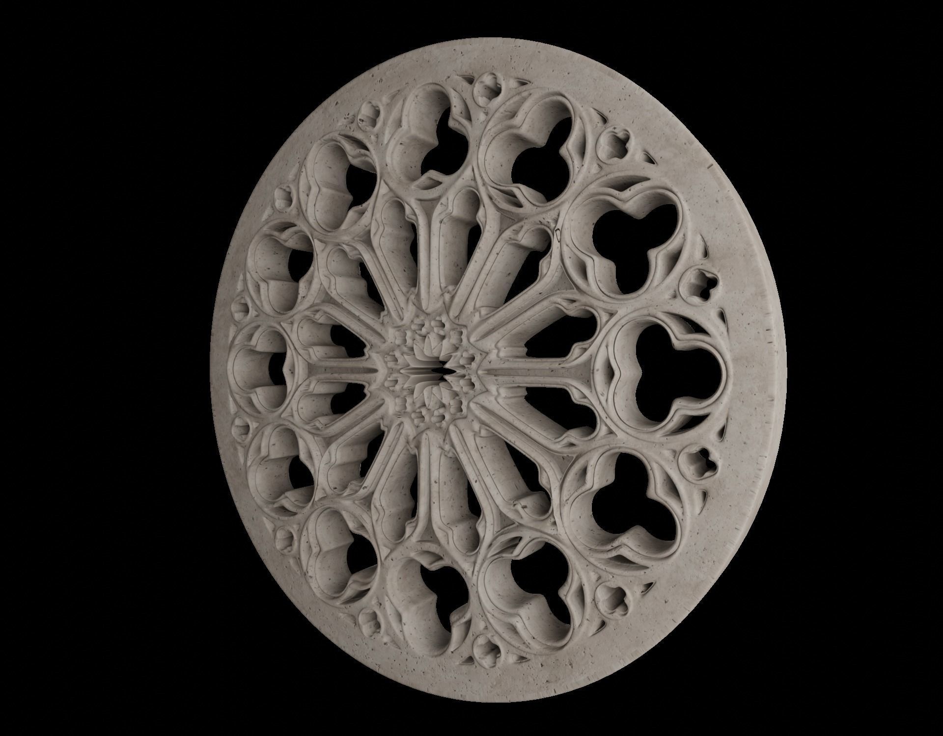 medieval church rose window  Low-poly 3D model_6