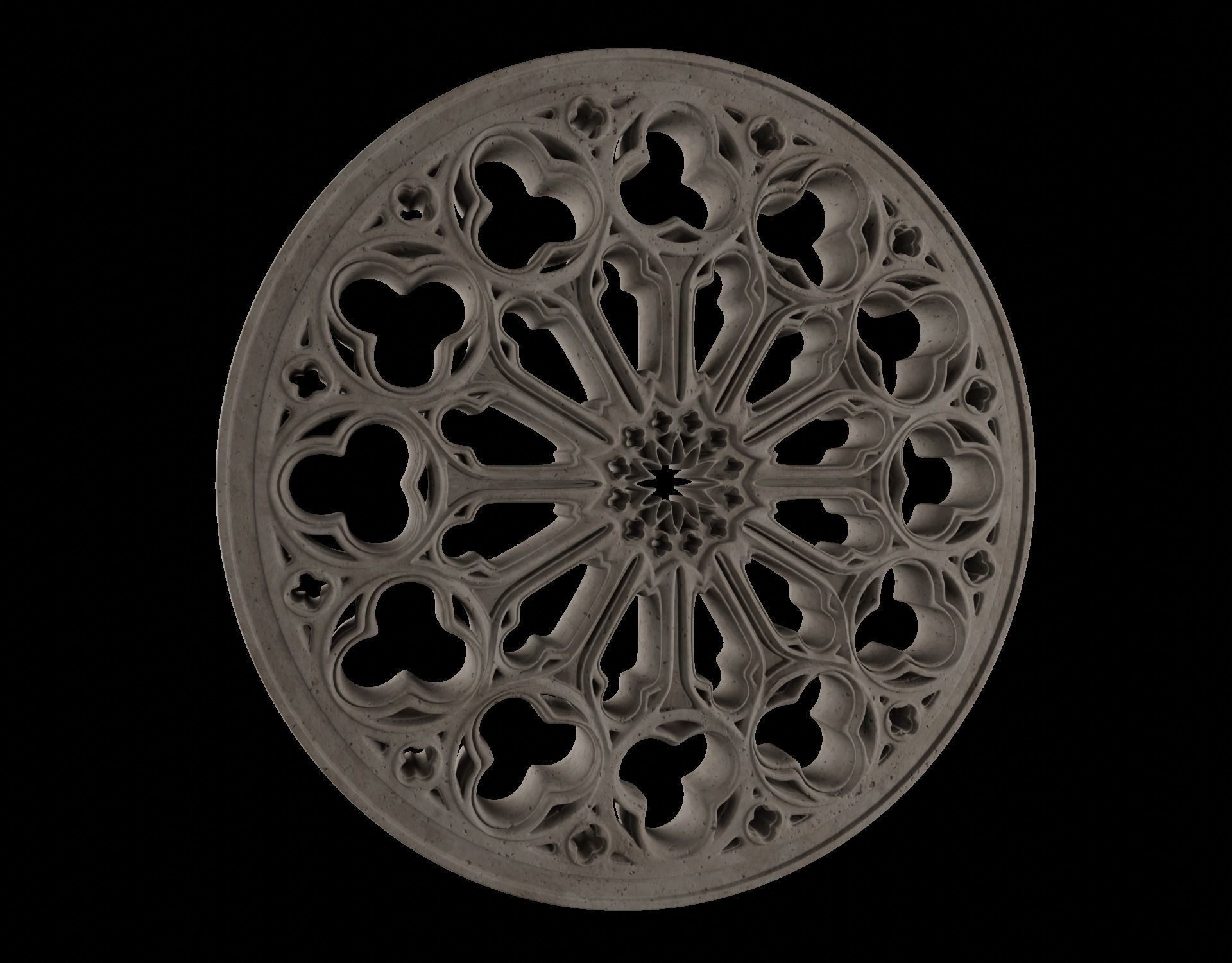 medieval church rose window  Low-poly 3D model_9