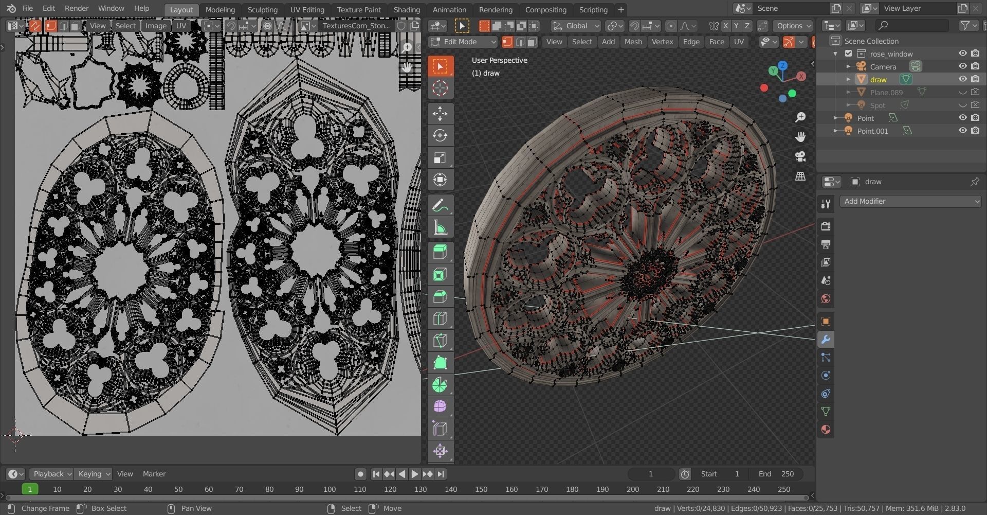medieval church rose window  Low-poly 3D model_17