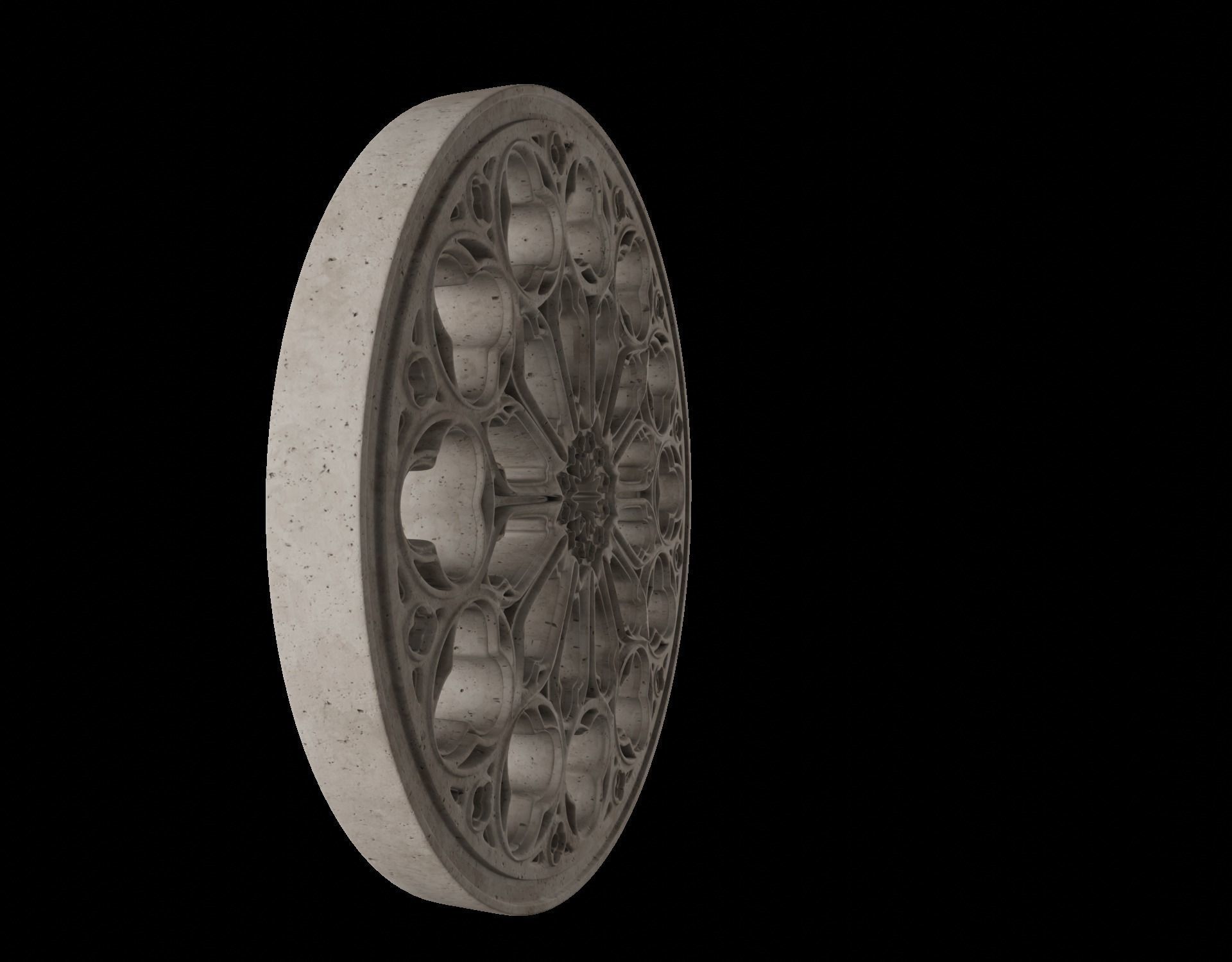medieval church rose window  Low-poly 3D model_7