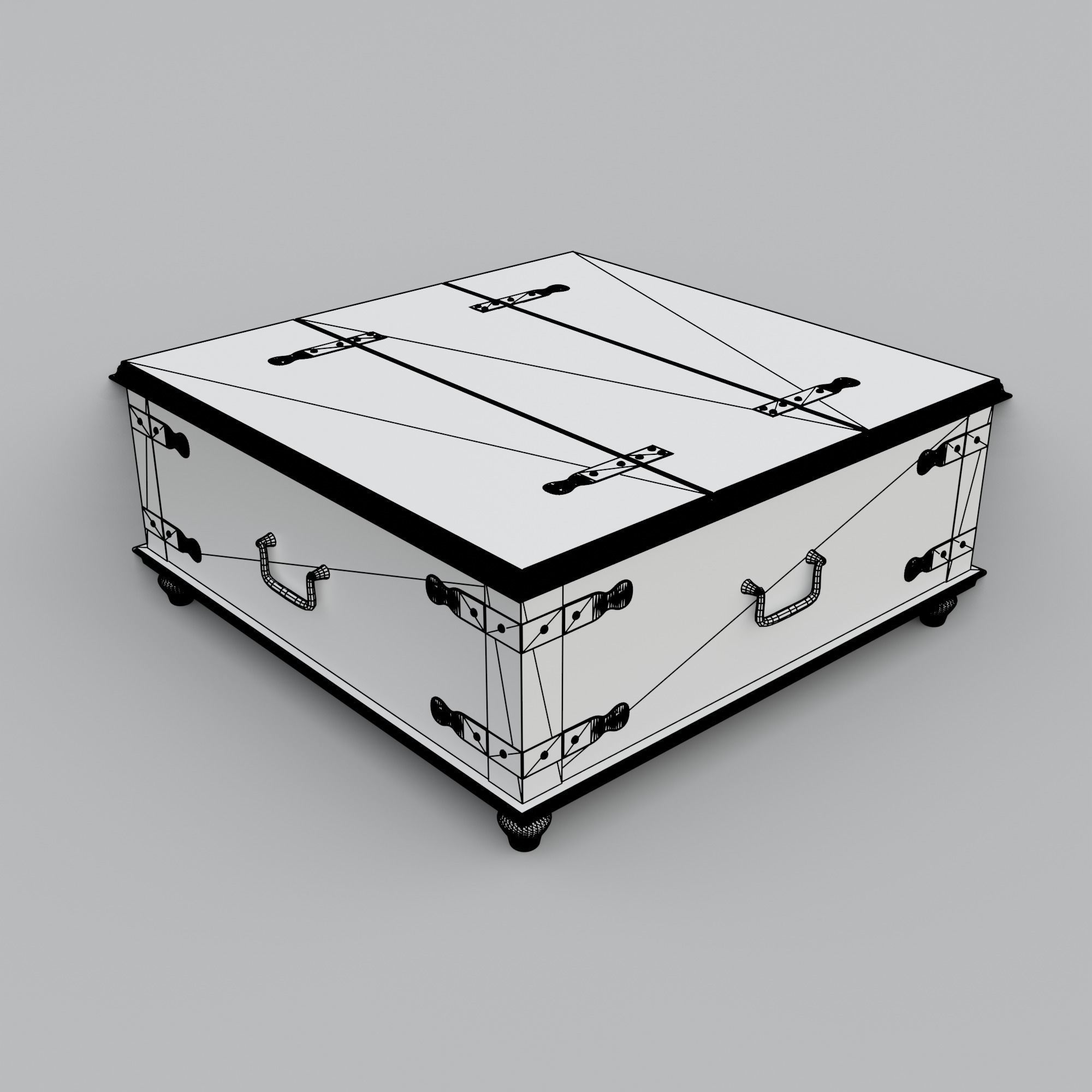 Classic Table Low-poly 3D model_1