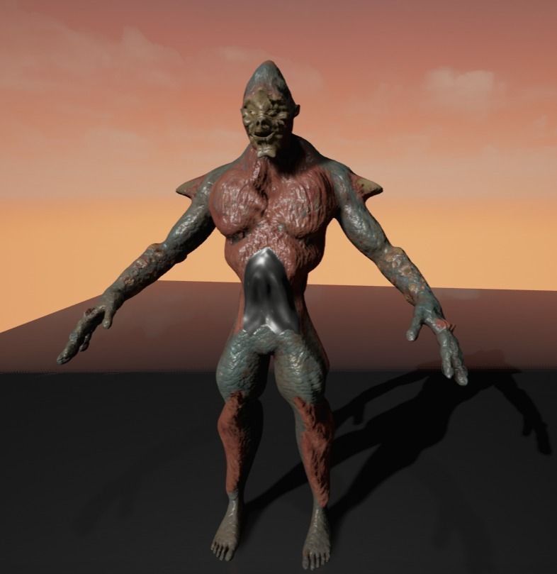 Hybrid Alien Low-poly 3D model_0