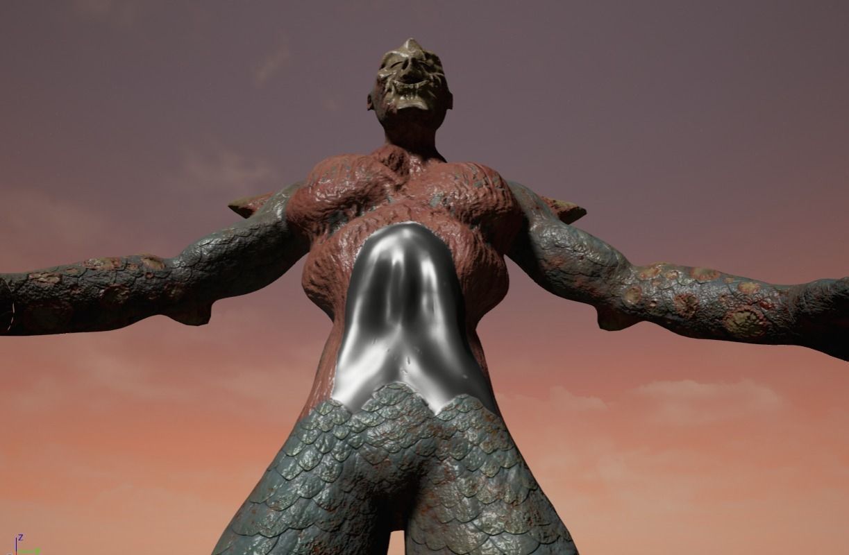 Hybrid Alien Low-poly 3D model_4