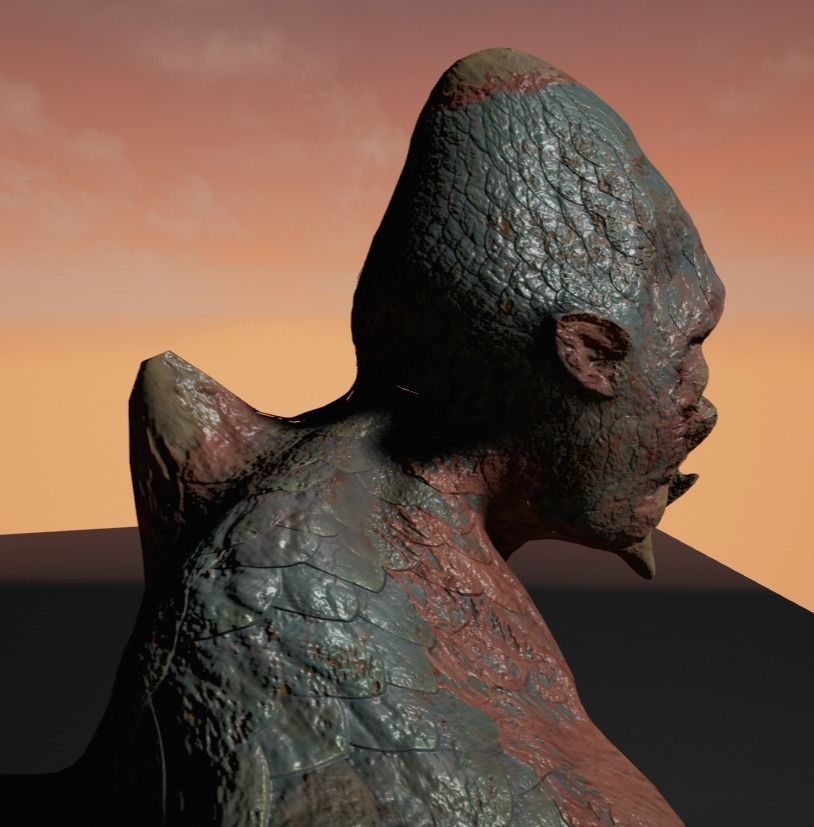 Hybrid Alien Low-poly 3D model_6