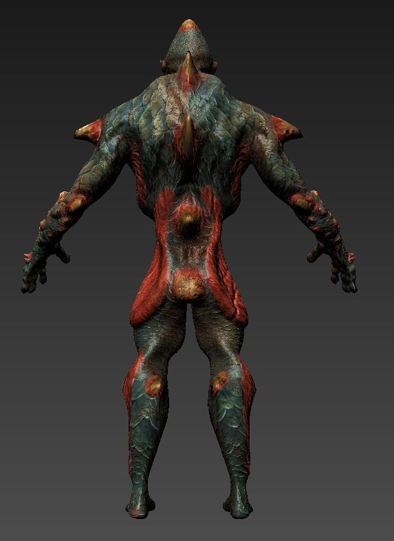 Hybrid Alien Low-poly 3D model_8