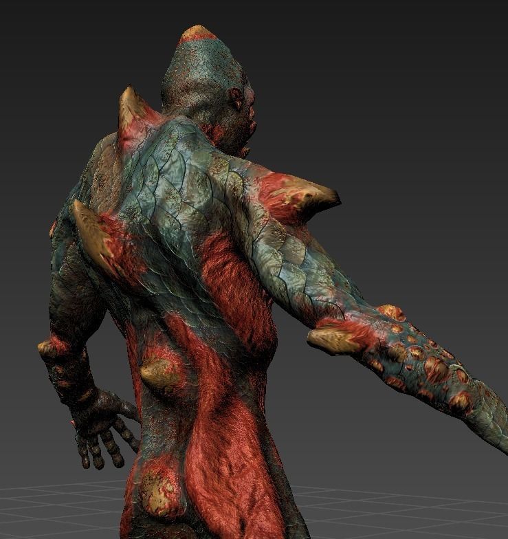 Hybrid Alien Low-poly 3D model_7