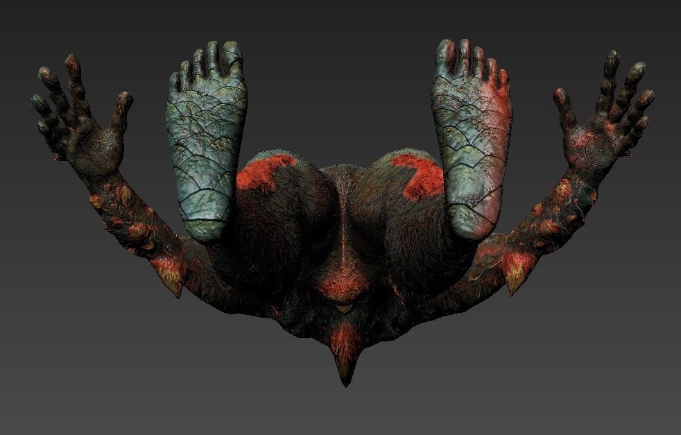 Hybrid Alien Low-poly 3D model_9