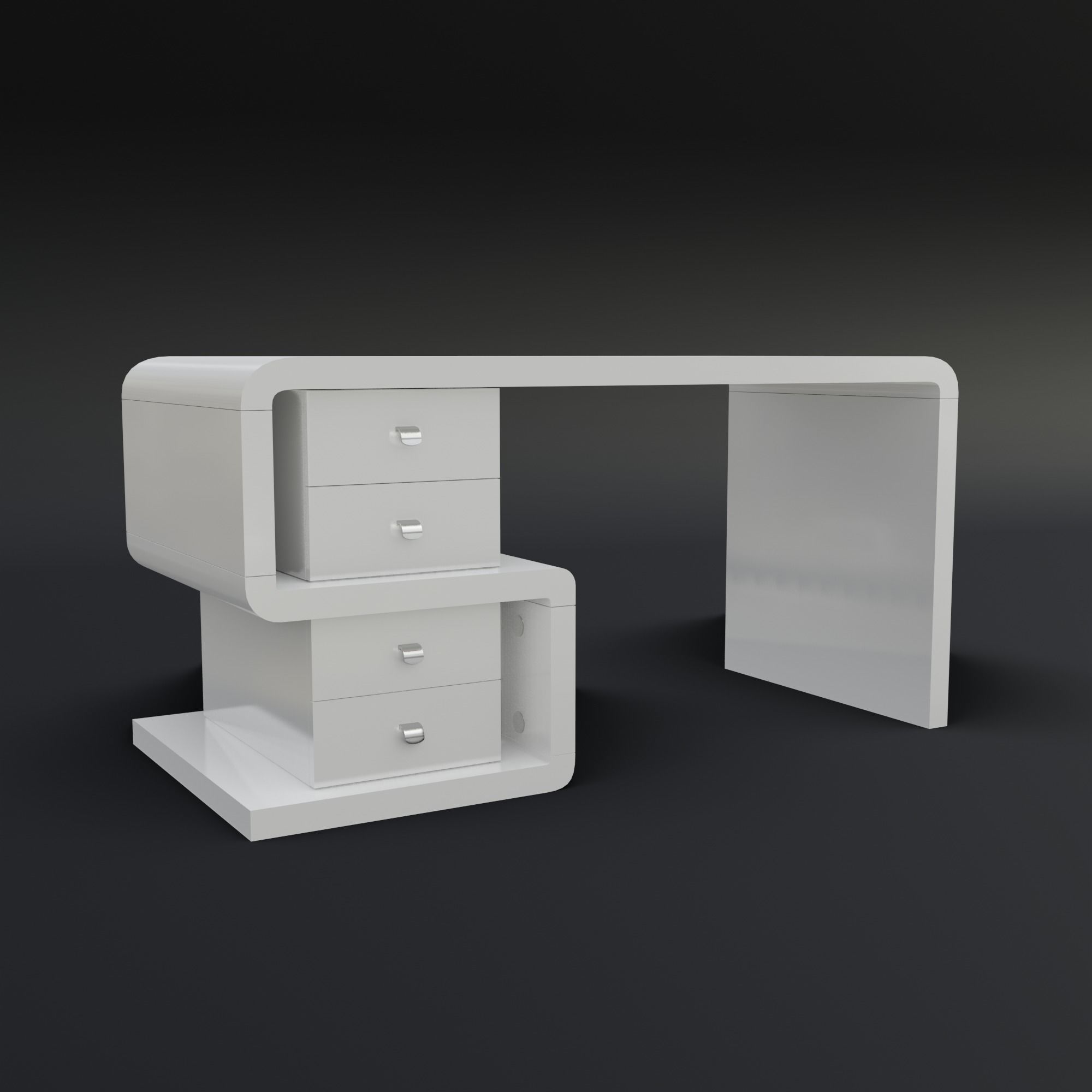 Modern Table Office Free 3D model_1