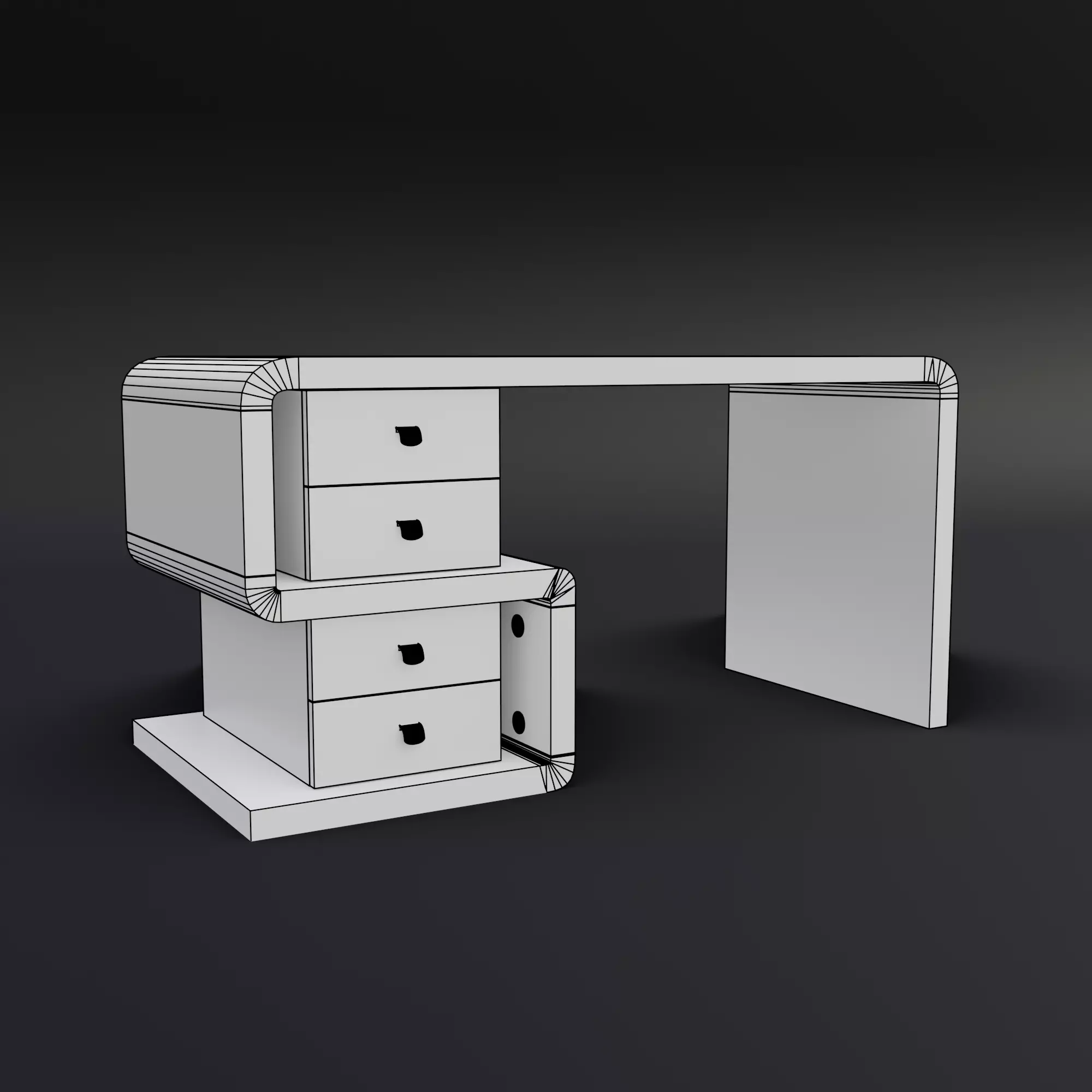 Modern Table Office Free 3D model_0