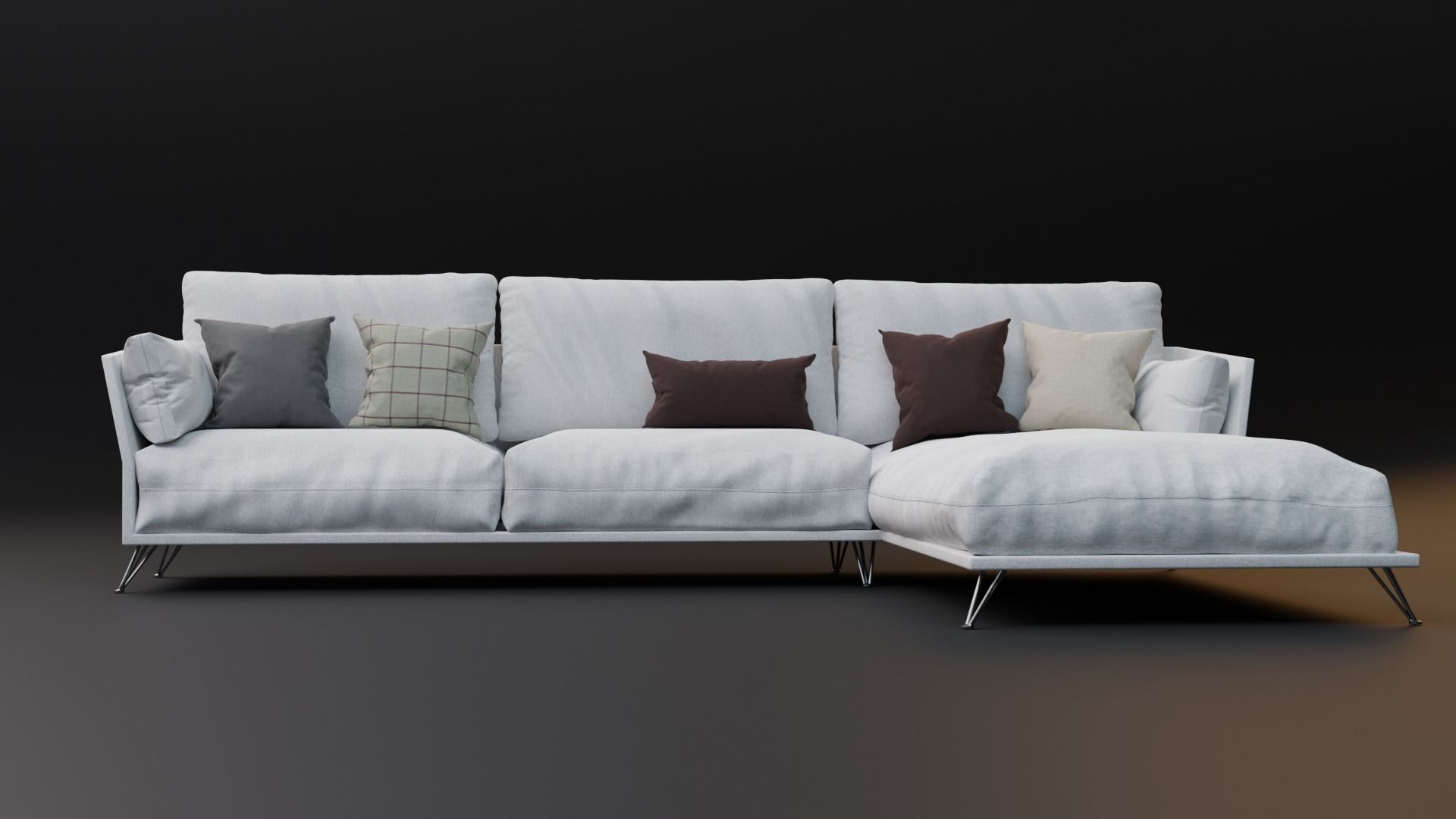 L Couch - Alpha 3D model_4