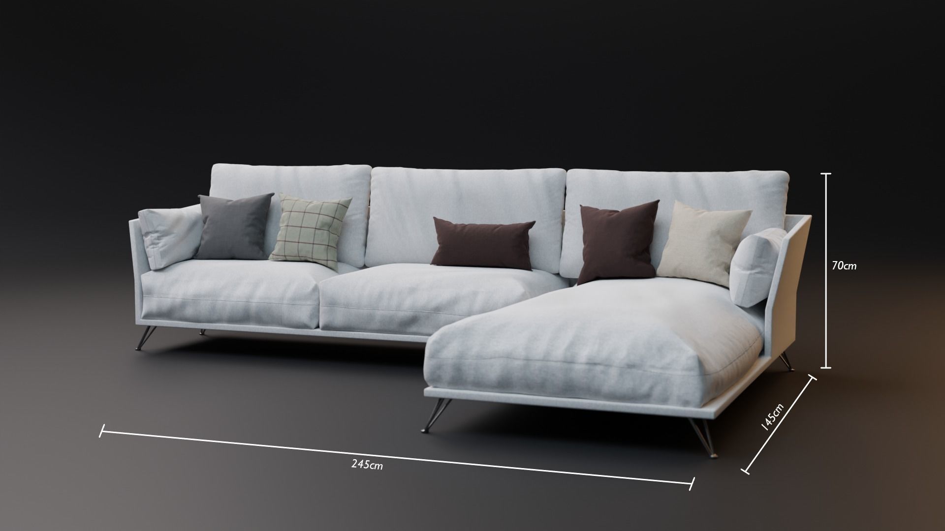 L Couch - Alpha 3D model_2