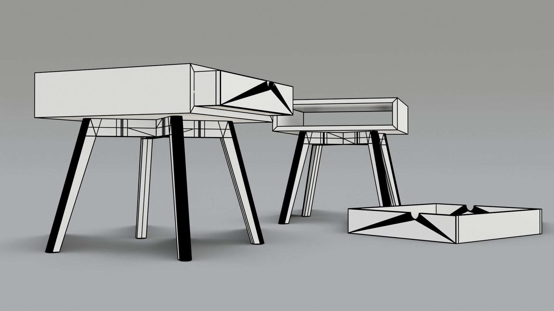 Modern Table  Low-poly 3D model_1