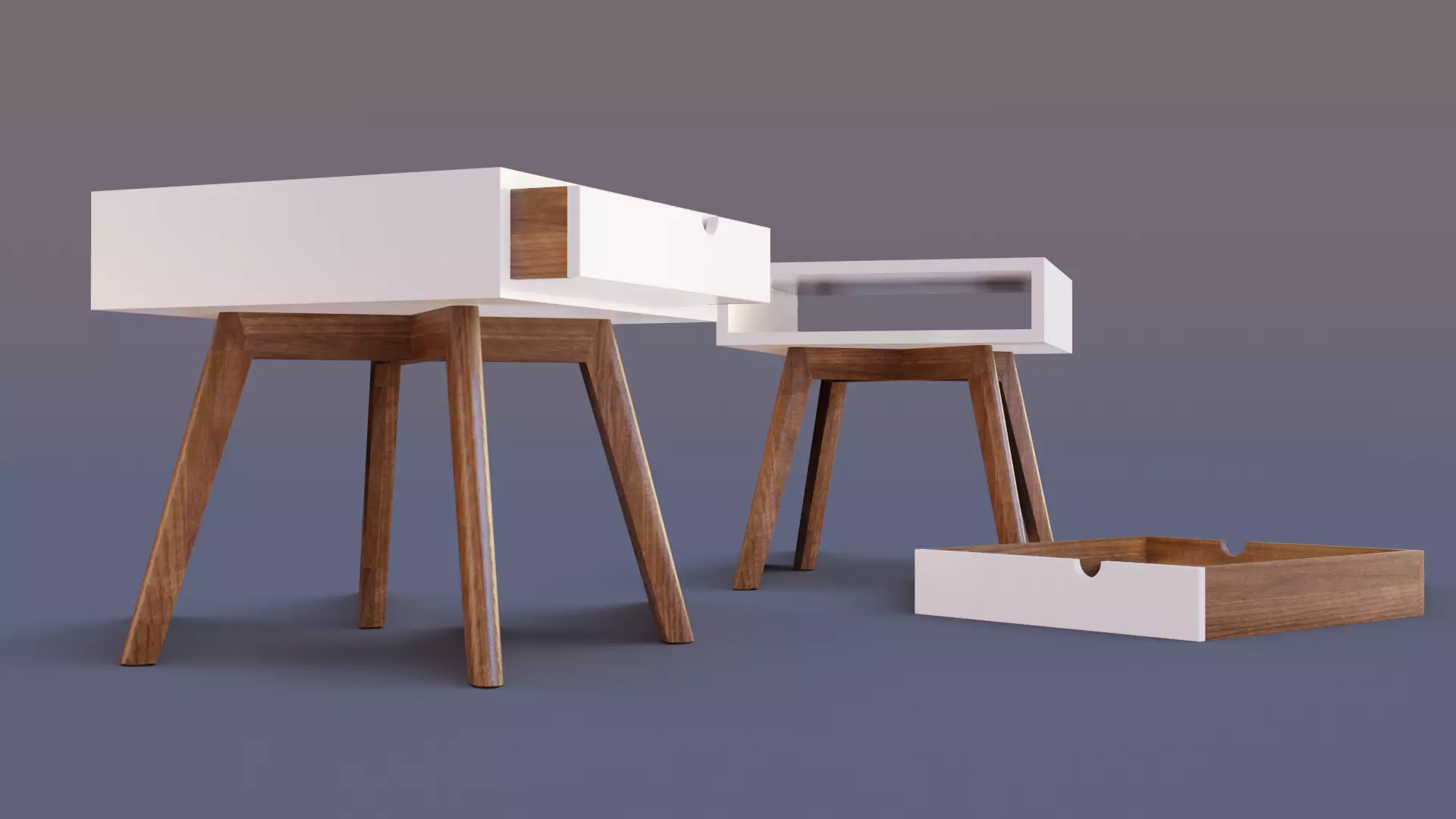 Modern Table  Low-poly 3D model_0