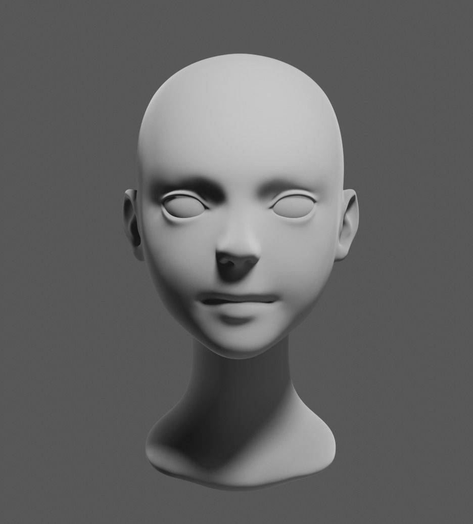 Stylized head 1 3D model_2