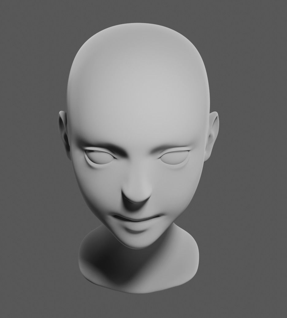 Stylized head 1 3D model_4