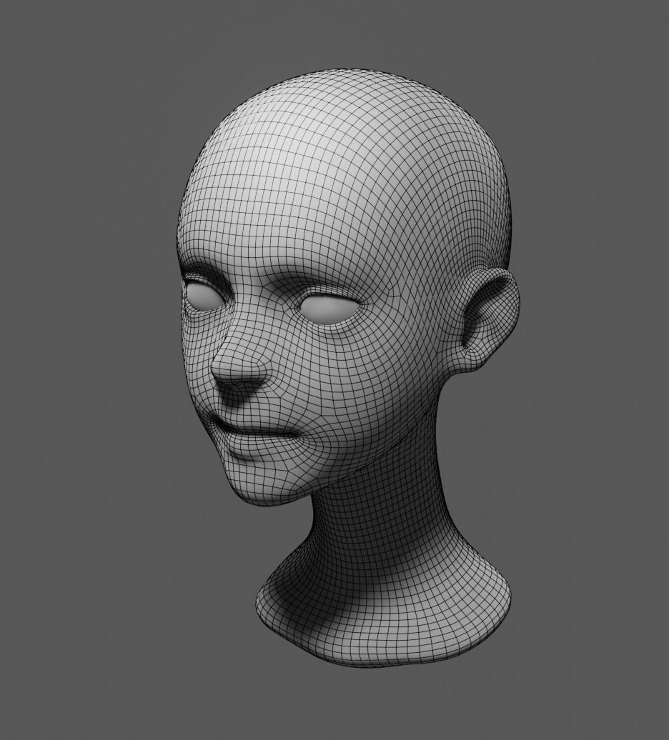 Stylized head 1 3D model_1