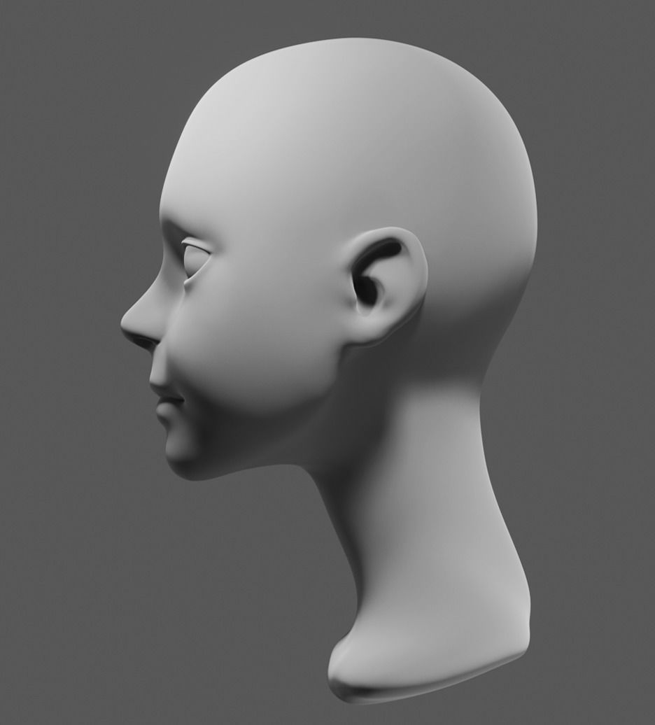 Stylized head 1 3D model_3
