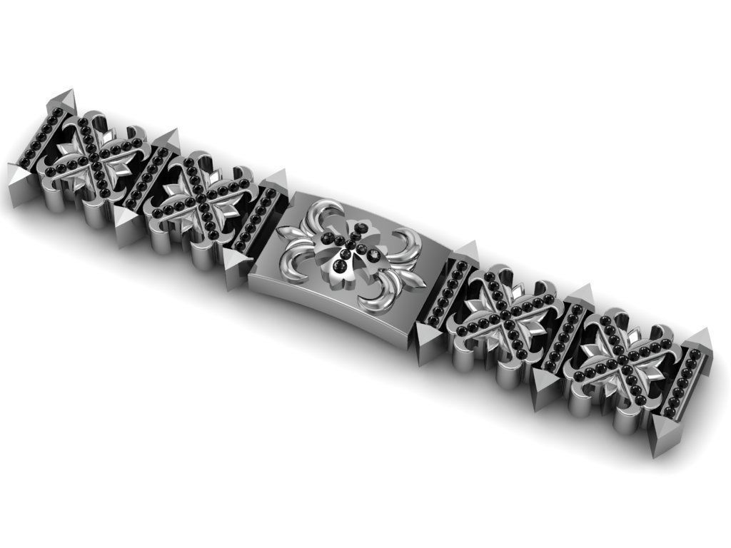 men bracelet 3D print model_1