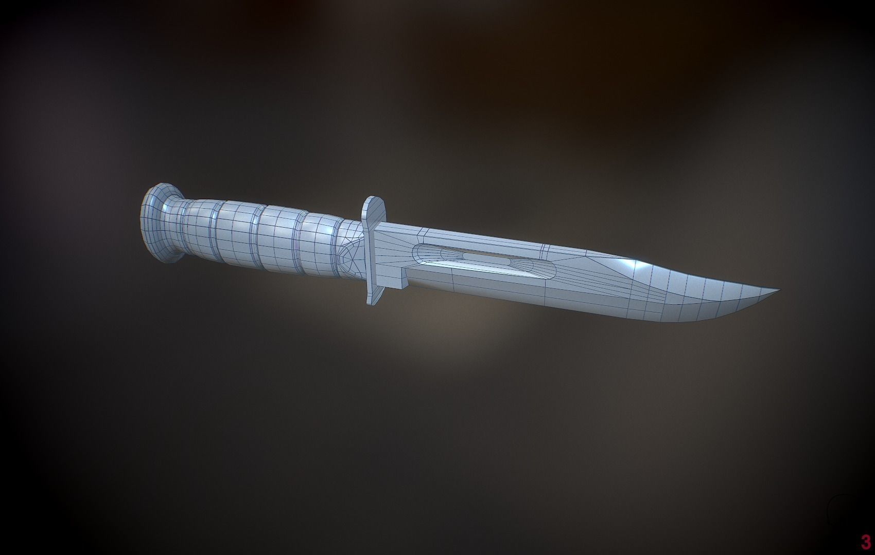 Operator and Weapons Low-poly 3D model_36