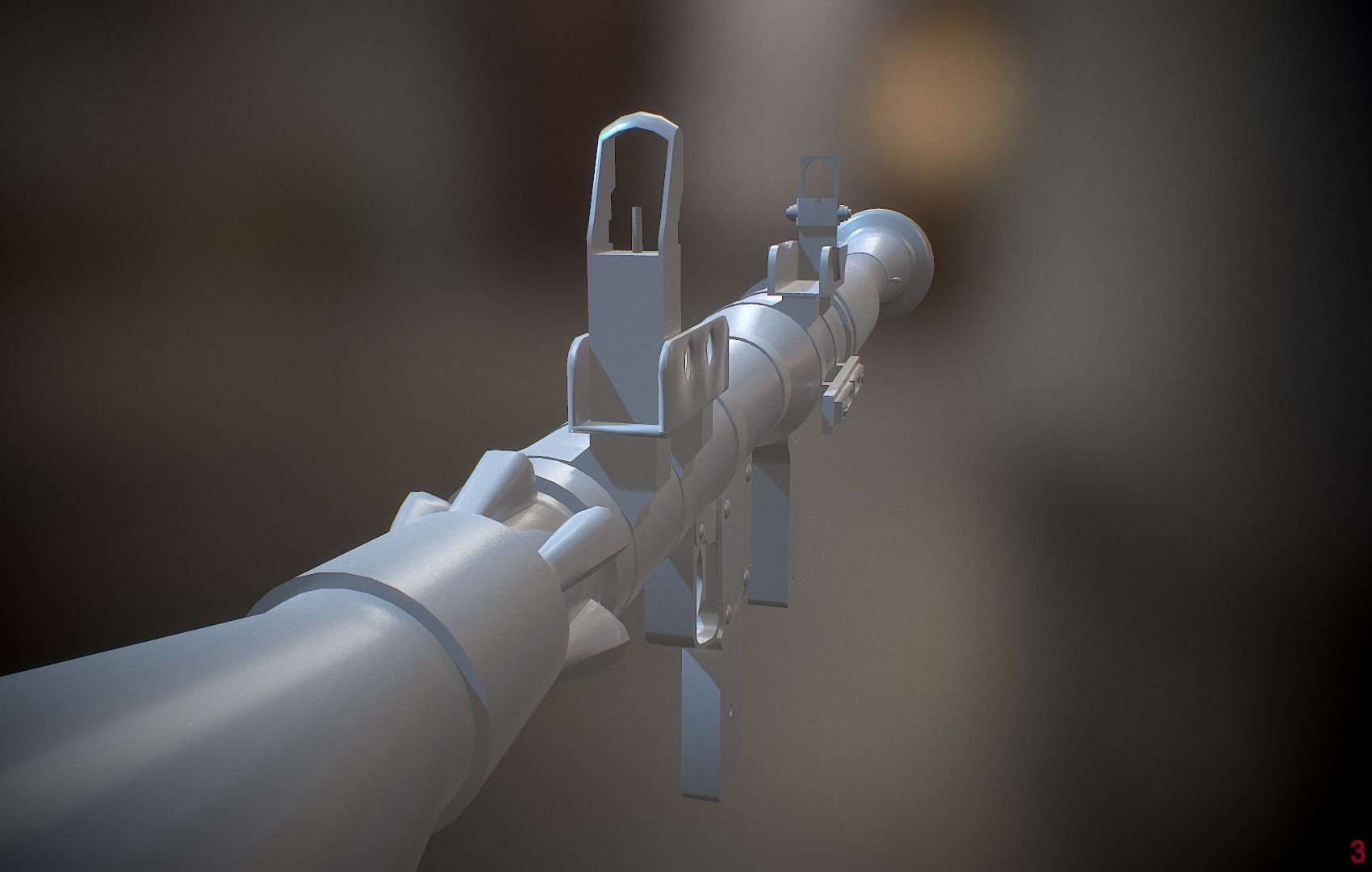 Operator and Weapons Low-poly 3D model_13