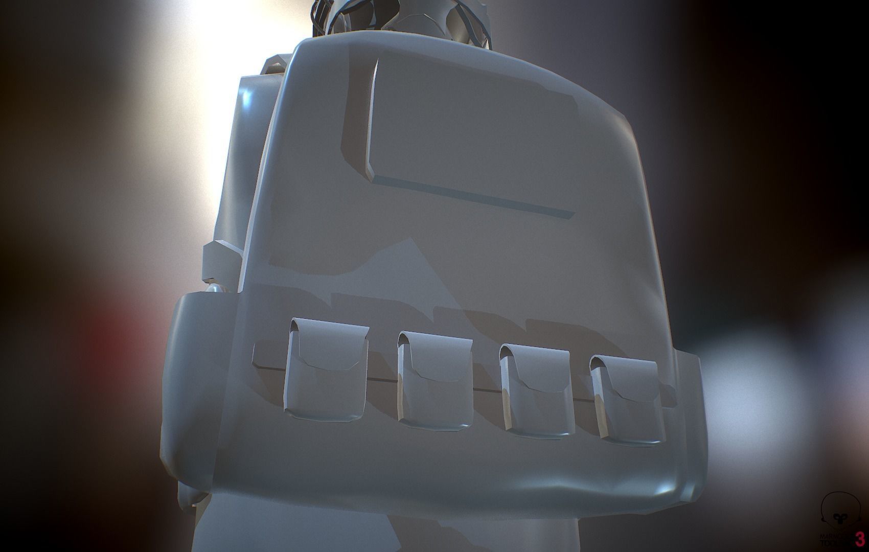 Operator and Weapons Low-poly 3D model_28