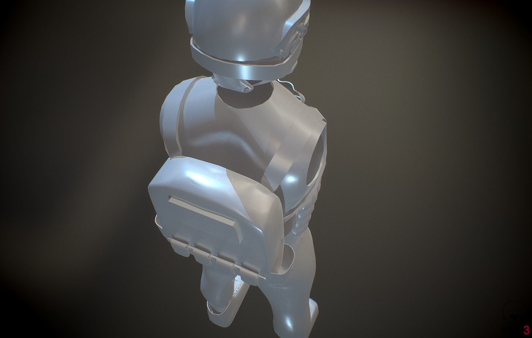 Operator and Weapons Low-poly 3D model_29