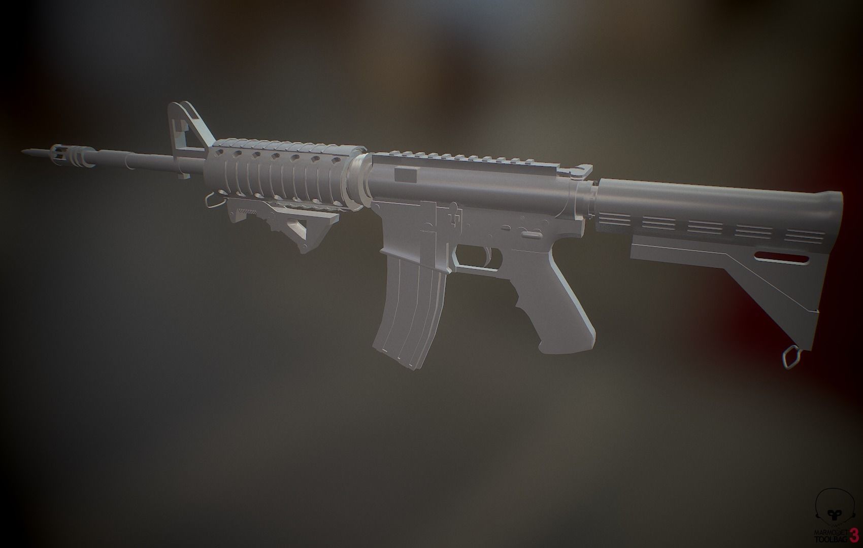 Operator and Weapons Low-poly 3D model_3