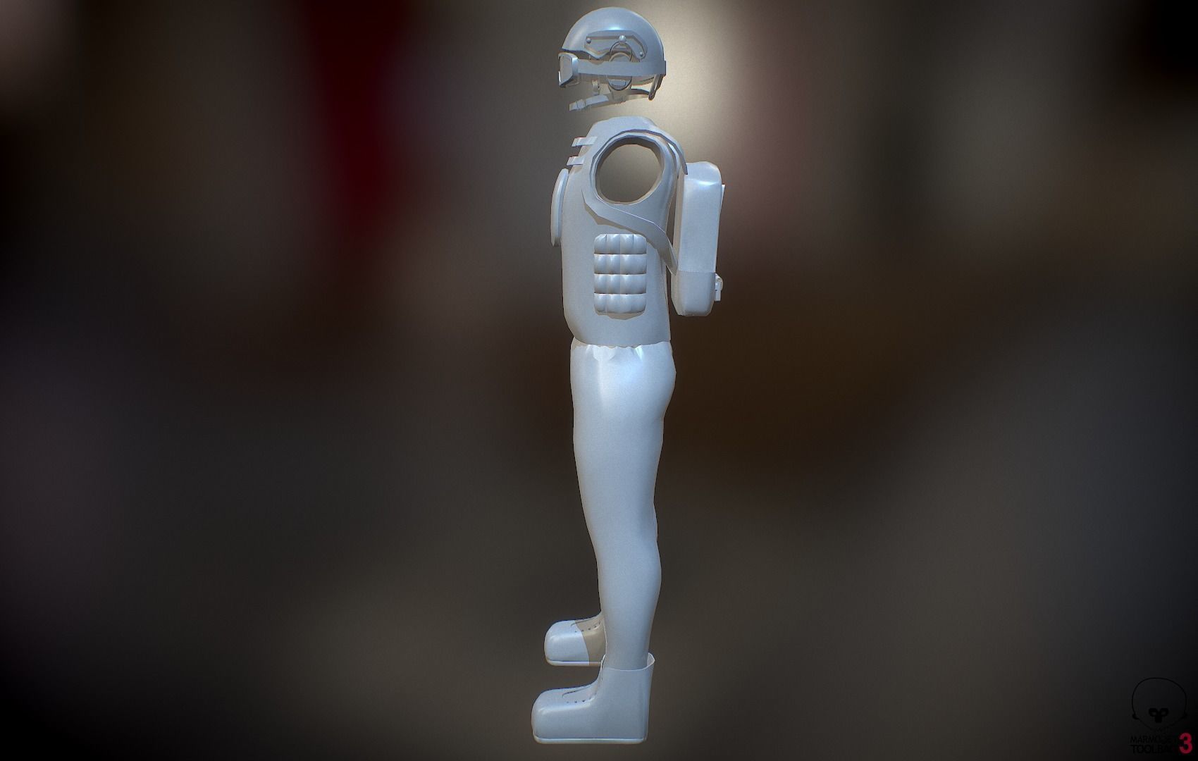 Operator and Weapons Low-poly 3D model_24