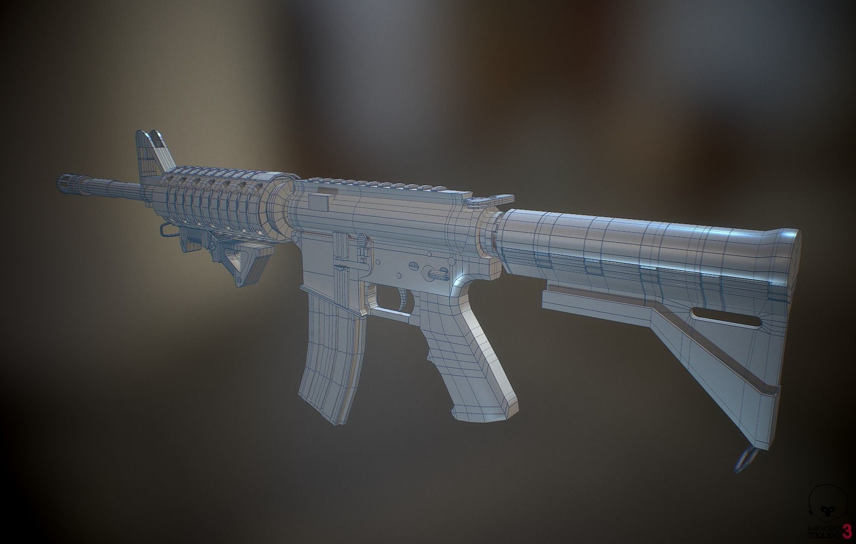 Operator and Weapons Low-poly 3D model_39