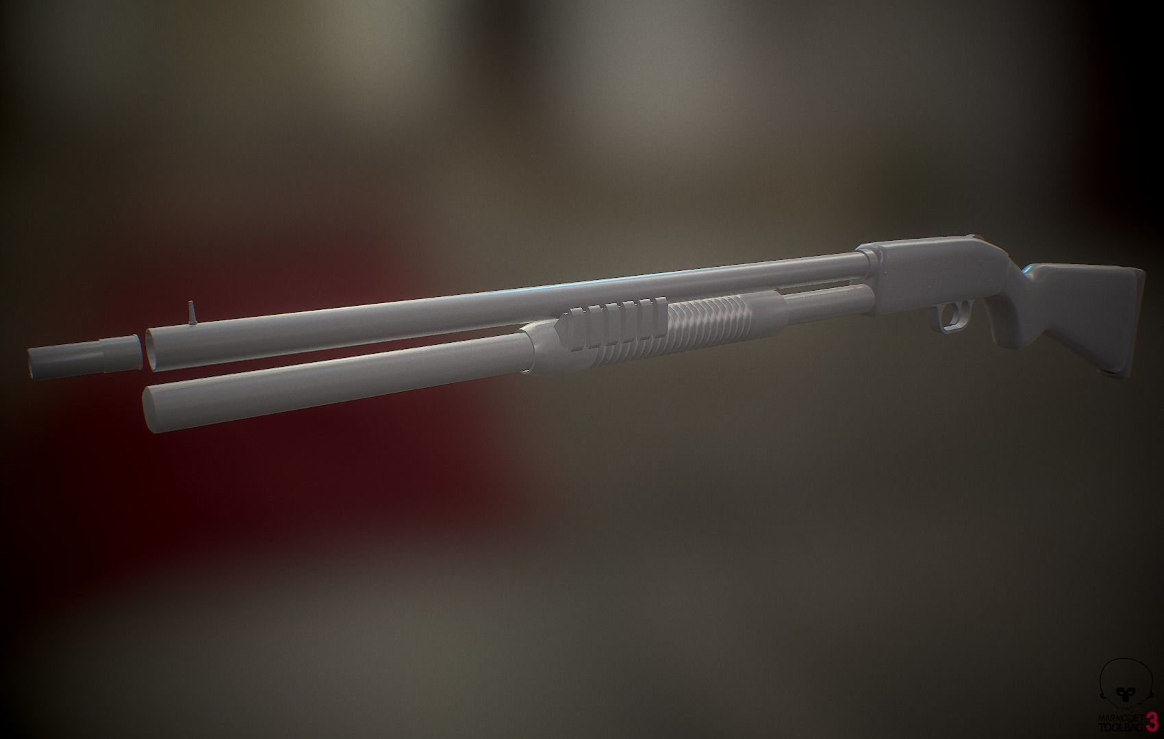 Operator and Weapons Low-poly 3D model_9