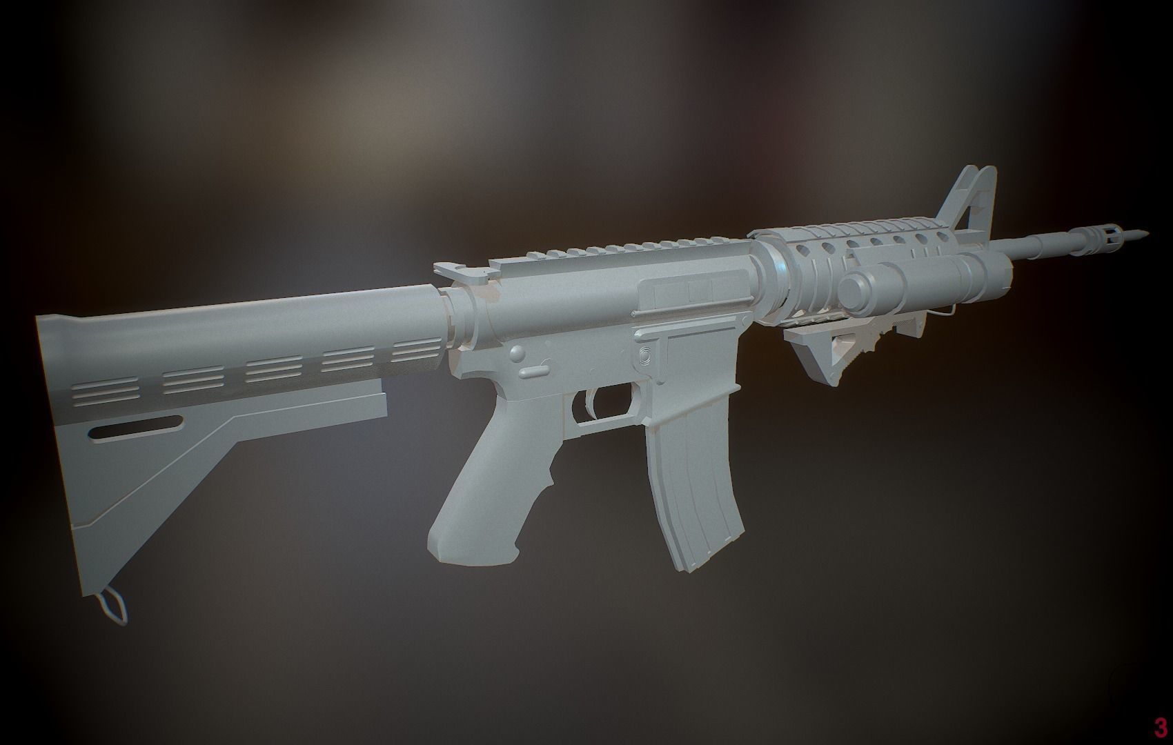 Operator and Weapons Low-poly 3D model_4